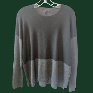 Eileen Fisher Womens Tunic Color Block Crewneck Relaxed Fit Gray Xsmall